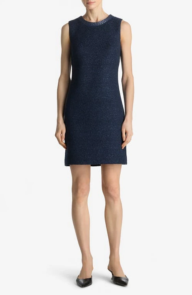 St. John Collection Mixed Media Tweed Dress Royal Blue/Lurex Multi at Nordstrom,