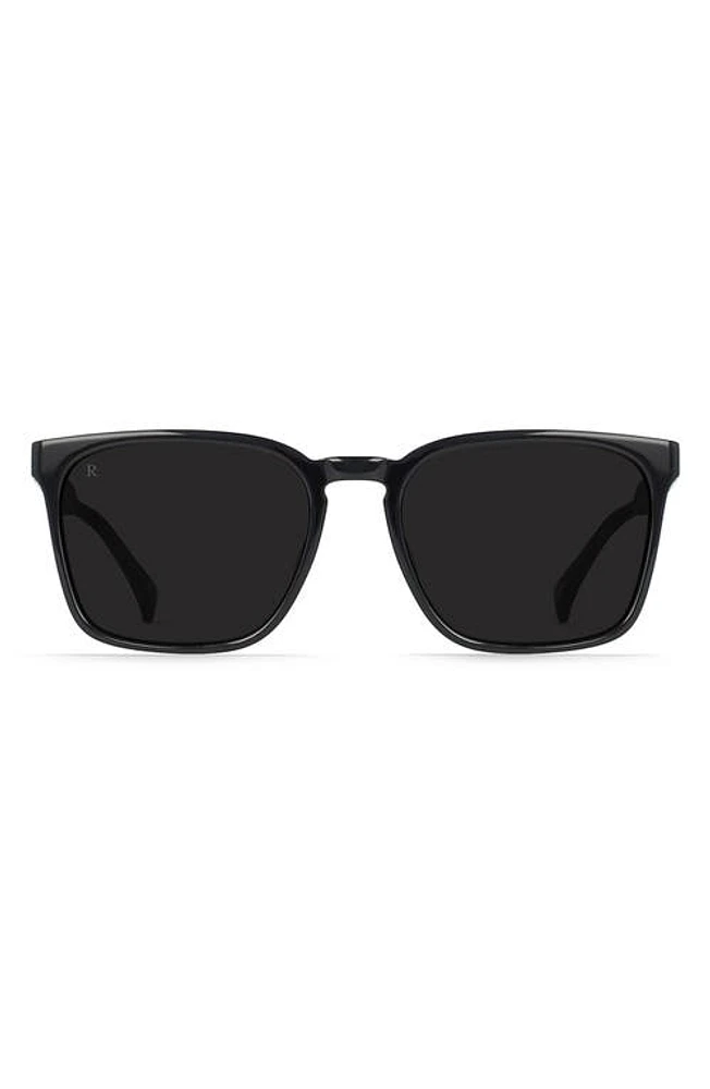 RAEN Pierce Polarized Square Sunglasses in Recycled Black/Dark Smoke at Nordstrom