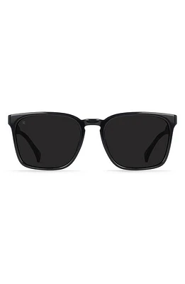 RAEN Pierce Polarized Square Sunglasses in Recycled Black/Dark Smoke at Nordstrom