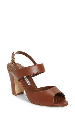 Manolo Blahnik Khiko Slingback Sandal Brown at Nordstrom,