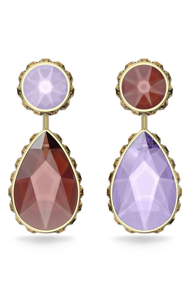 Swarovski Orbita Mismatched Crystal Drop Earrings in Violet at Nordstrom