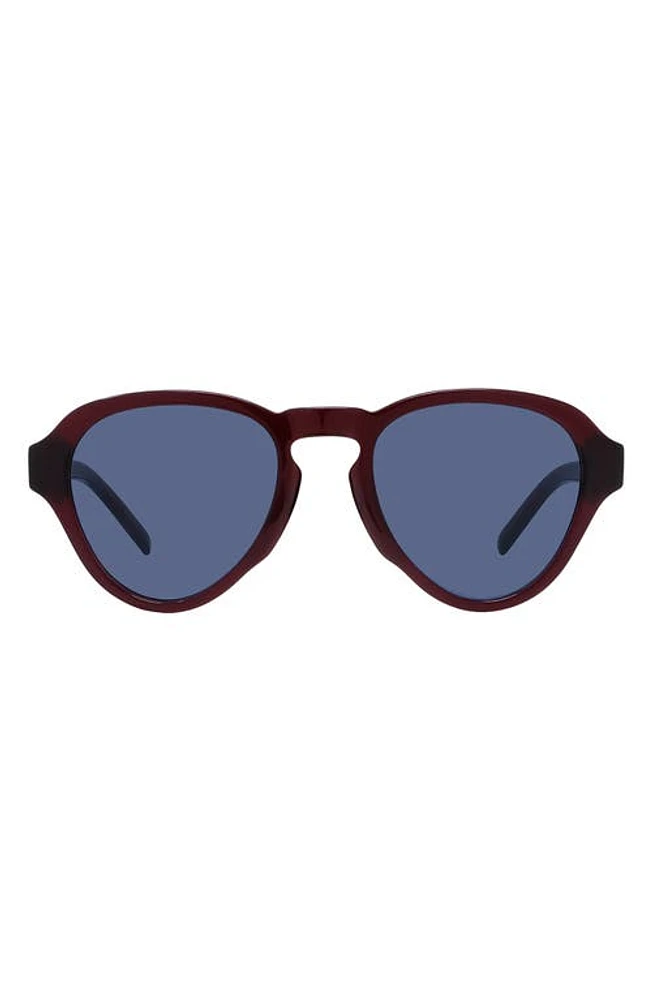 Givenchy GV Day 51mm Pilot Sunglasses in Shiny Bordeaux /Blue at Nordstrom