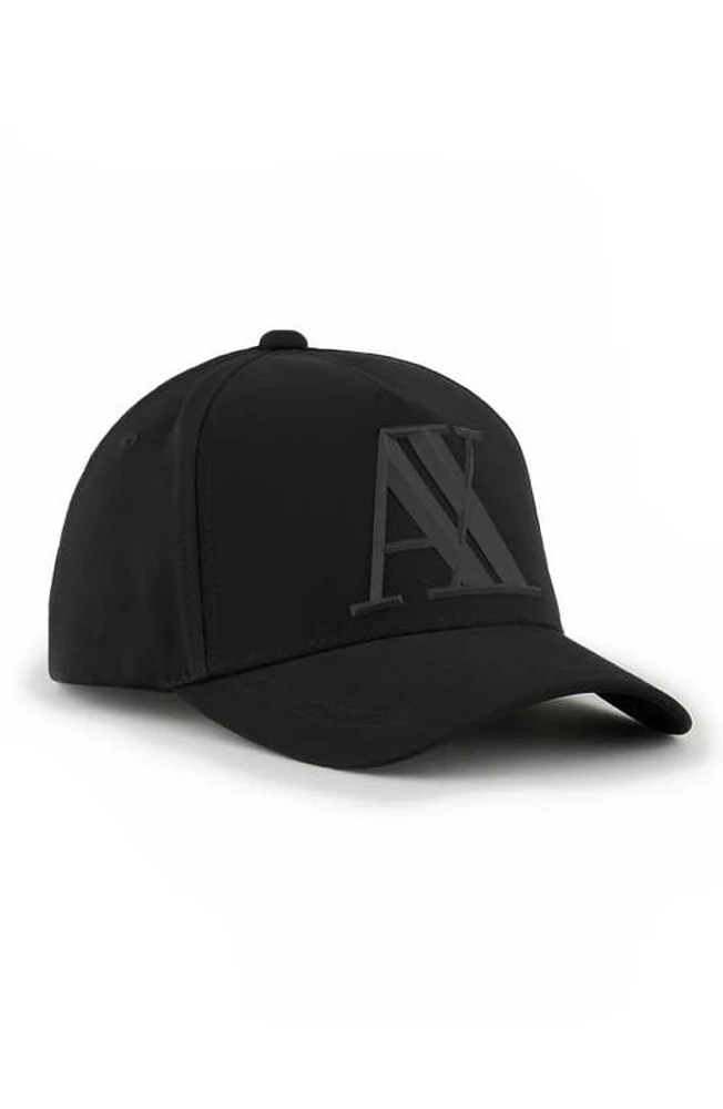 Armani Exchange Rubber Logo Baseball Cap in Black at Nordstrom