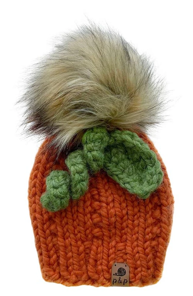 PINE + POPPY Pumpkin Beanie at Nordstrom, Size Newborn