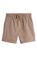 PacSun Kids' Stripe Drawstring Volley Shorts Walnut at Nordstrom,