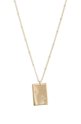 Set & Stones Zodiac Constellation Pendant Necklace in Gold - Aries at Nordstrom, Size 20