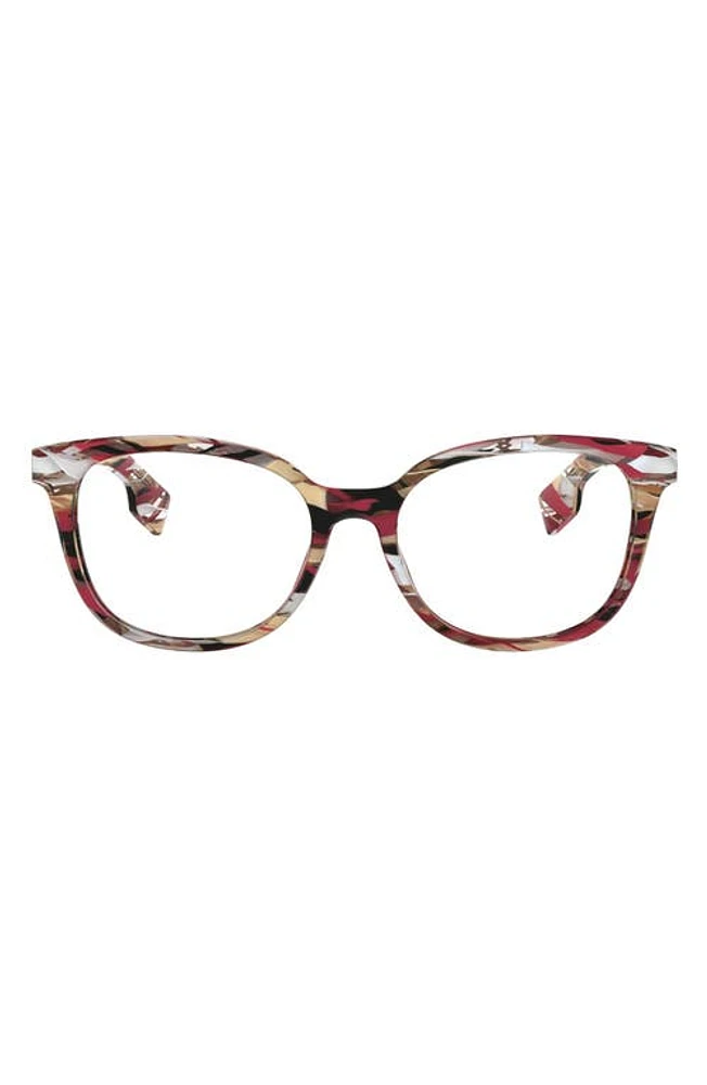 burberry 51mm Cat Eye Optical Glasses in Red Multi at Nordstrom