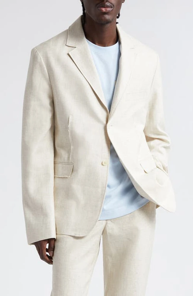 Jacquemus La Veste Deconstructed Viscose & Linen Blazer in Light Beige at Nordstrom, Size 40 Us