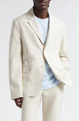 Jacquemus La Veste Deconstructed Viscose & Linen Blazer in Light Beige at Nordstrom, Size 40 Us