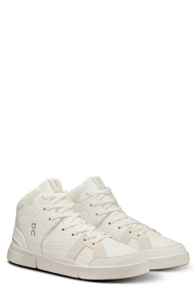 On The ROGER Clubhouse Mid Tennis Sneaker White/Sand at Nordstrom,