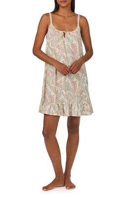 Lauren Ralph Strappy Print Chemise Cream at Nordstrom,