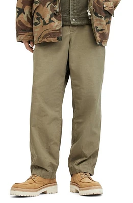 AllSaints Buck Stretch Twill Drawstring Pants Military Green at Nordstrom,