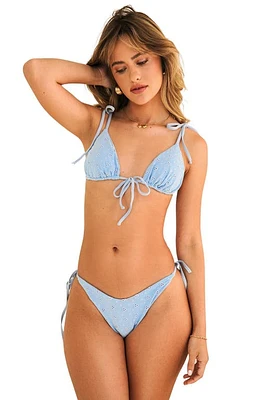 Dippin Daisys Ellie Tie Front Triangle Bikini Top Baby Blue at Nordstrom,