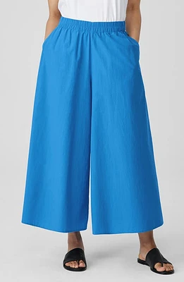 Eileen Fisher Organic Cotton Poplin Ankle Extra Wide Leg Pants Calypso at Nordstrom,