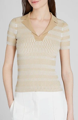 Club Monaco Johnny Collar Rib Sweater Beige Mix/Beige at Nordstrom,