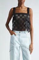 Versace Embroidered Macramé Crop Tank Light Sand at Nordstrom, Us