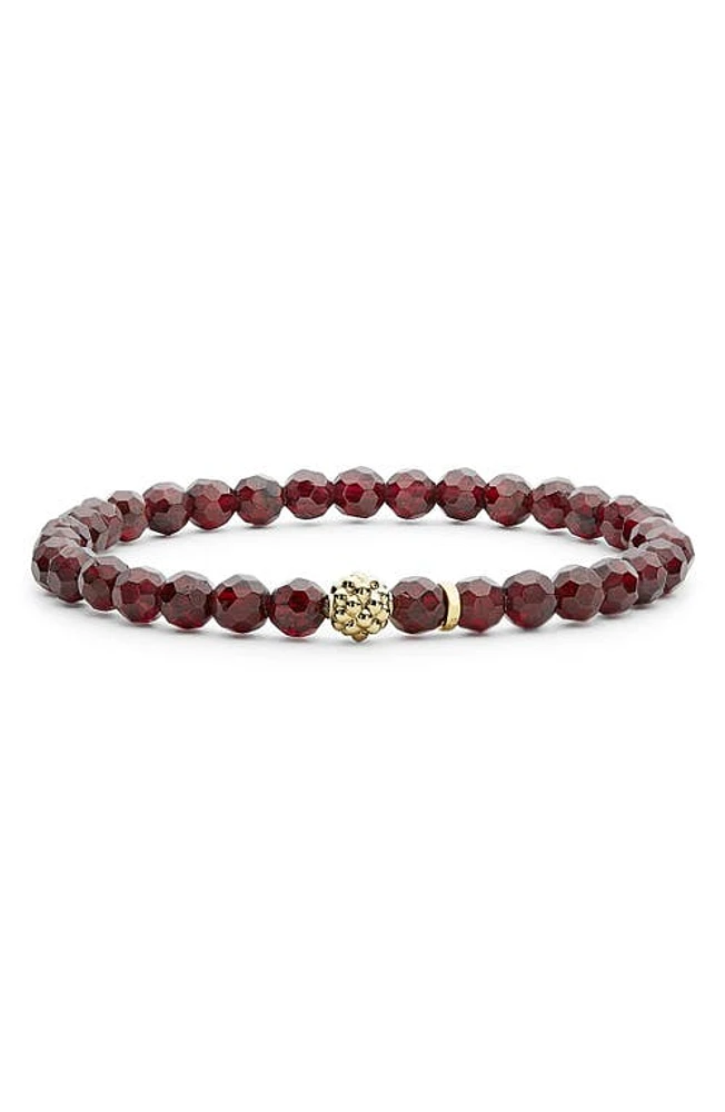 LAGOS Caviar Icon Semiprecious Stone Bracelet in Garnet/Gold at Nordstrom