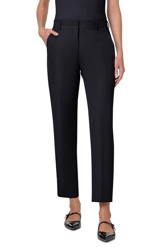 Akris Flavin Cotton Techno Gabardine Ankle Pants Black at Nordstrom,