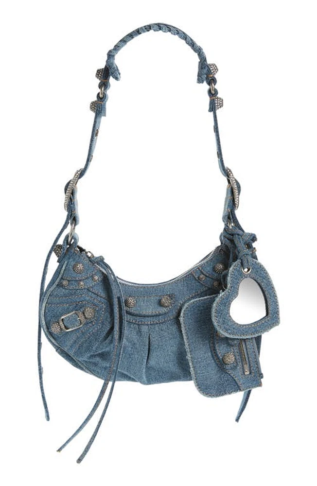 Balenciaga Extra Small Cagole Denim Shoulder Bag in Blue at Nordstrom