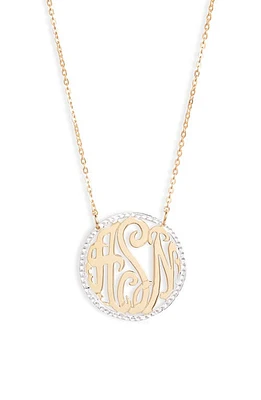 Argento Vivo Sterling Silver Argento Vivo Personalized Three Initial Pendant Necklace in Gold/silver at Nordstrom