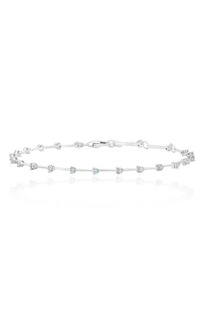 Crislu Cubic Zirconia Station Bracelet in Platinum at Nordstrom