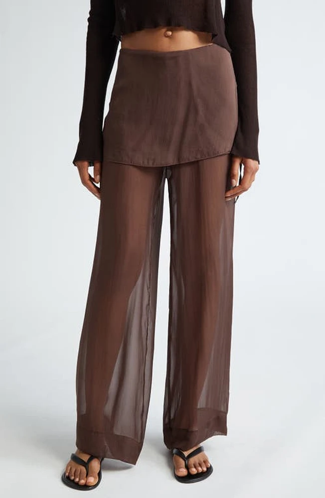 Paloma Wool Archive Layered Silk Trousers Brown at Nordstrom, Us