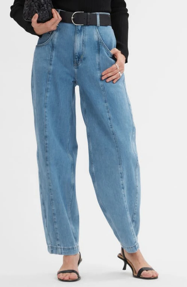 & Other Stories Bloom Cut Barrel Leg Jeans Medium Powdery Blue at Nordstrom,