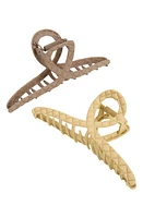 Tasha Assorted 2-Pack Claw Clips in Cream Taupe at Nordstrom