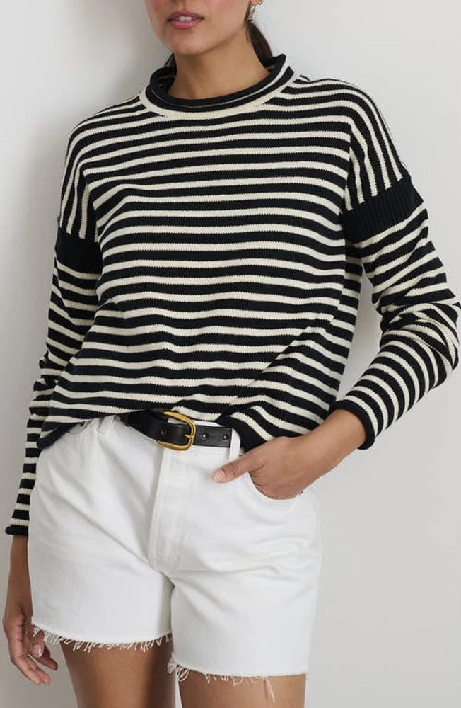 Alex Mill Mariner Stripe Sweater Black/Ivory at Nordstrom,