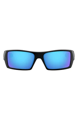 Oakley Gascan 60mm Prizm Polarized Rectangle Sunglasses in Matte Black/Prizm Sapphire at Nordstrom