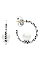 LAGOS Luna Pearl Caviar Hoop Earrings at Nordstrom