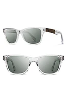 Shwood 'Canby' 54mm Acetate & Wood Sunglasses in Crystal/Elm/G15 at Nordstrom