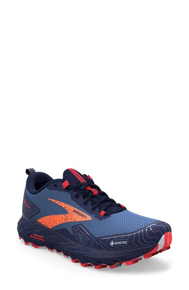 Brooks Cascadia 17 Gore-Tex Waterproof Hiking Shoe in Navy/Bittersweet/Peacoat at Nordstrom, Size 8.5