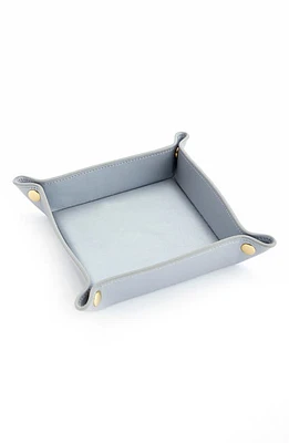 ROYCE New York Catchall Leather Valet Tray in Silver at Nordstrom