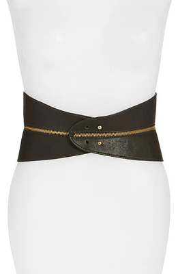 Raina Leather Corset Belt Blk/white at Nordstrom,