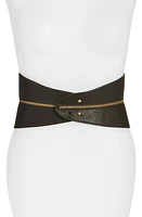 Raina Leather Corset Belt Blk/white at Nordstrom,