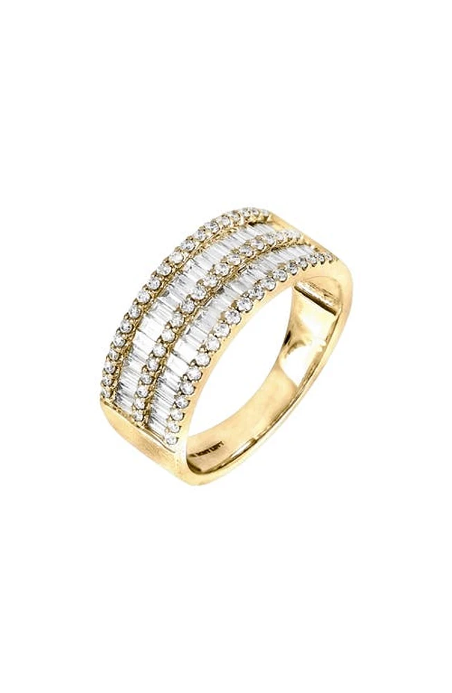 Bony Levy Gatsby Mixed Diamond Wide Band Ring in Yellow Gold/Diamond at Nordstrom, Size 6.5