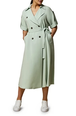 Marina Rinaldi Cady Coat Dress Pastel Green at Nordstrom,