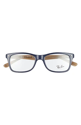 Ray-Ban 50mm Square Optical Glasses in Blue Brown/Clear at Nordstrom