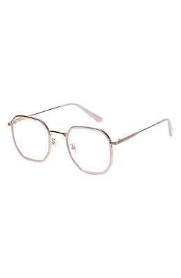 Fifth & Ninth Stockholm 55mm Round Blue Light Blocking Glasses in Pink/Clear at Nordstrom