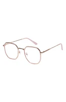 Fifth & Ninth Stockholm 55mm Round Blue Light Blocking Glasses in Pink/Clear at Nordstrom