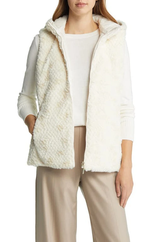 Gallery Reversible Water Resistant Vest with Removable Hood Cream at Nordstrom,