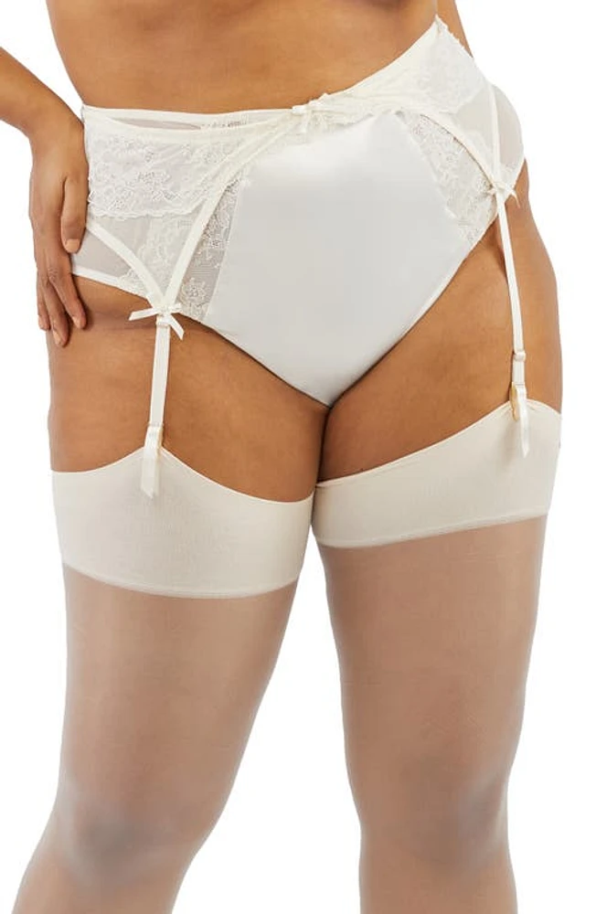 Playful Promises Ellery Lace & Mesh Garter Belt Rose at Nordstrom, Us