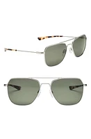 Electric Rodeo 54mm Polarized Aviator Sunglasses in Matte Silver/Grey at Nordstrom