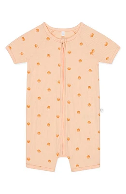 MORI Clever Zip Scallop Print Fitted One-Piece Short Pajamas at Nordstrom, Size 0-3M