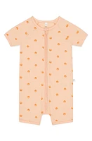 MORI Clever Zip Scallop Print Fitted One-Piece Short Pajamas at Nordstrom, Size 0-3M