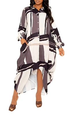 BUXOM COUTURE Drape Maxi Shirtdress at Nordstrom, X