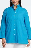 Foxcroft Carolina Seersucker Cotton Blend Button-Up Shirt at Nordstrom,