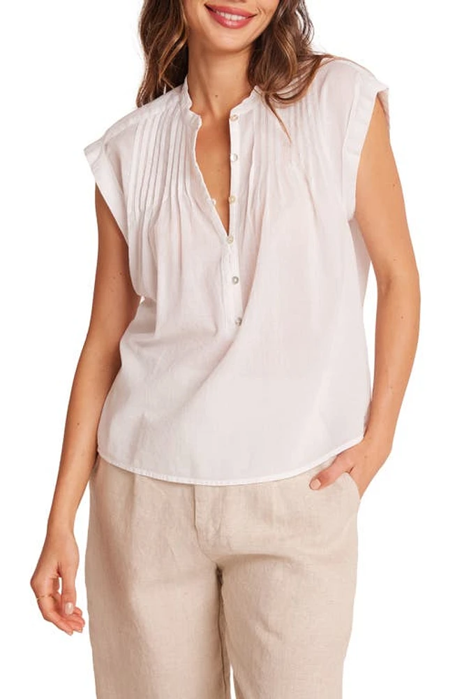 Bella Dahl Pintuck Detail Sleeveless Cotton Top White at Nordstrom,