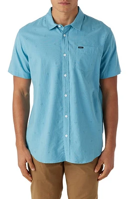 O'Neill Quiver Stretch Short Sleeve Button-Up Shirt Blue Fade at Nordstrom,